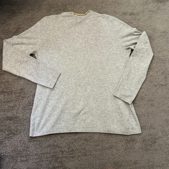 J. McGlaughlin Gray Cotton Blend Gold Chain Detail Cardigan Size Small - Picture 8 of 8